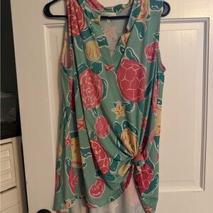 Simply Southern Teal and Pink Tank Top